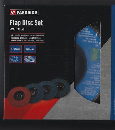 waaierslijpschijvenset PWSZ 30 A2 4 delig set diameter 125 mm boro 2223 mm Parkside
