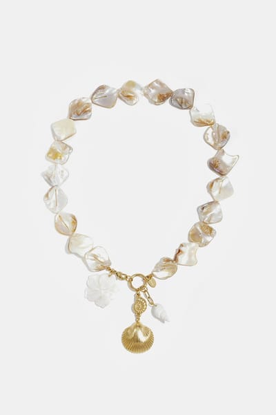 Ketting met schelpen - Zee charms en Goude Schelp - Verkleurt Niet - Cadeau - Goudlief