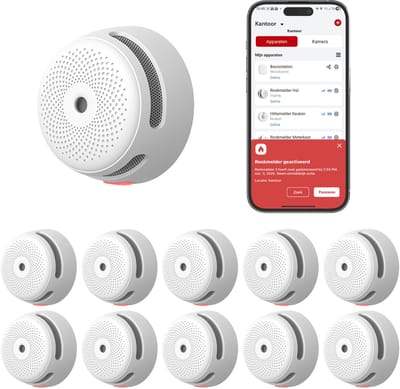 X-Sense XS01-M Slimme rookmelder met WiFi -10 Rookmelders - Link+ Pro - Draadloos RF koppelbaar – Smart Home - Brandalarm