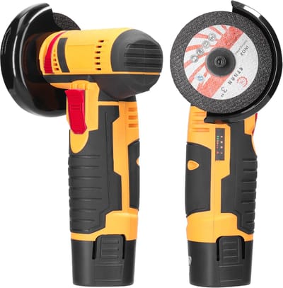 Industriële producten - Accu Hoek Slijper - 12V 19500rpm Borstelmotor - Multifunctioneel met Stofdicht Ontwerp - Inclusief 2 Accu's, EU-Lader en 2 Snijschijven