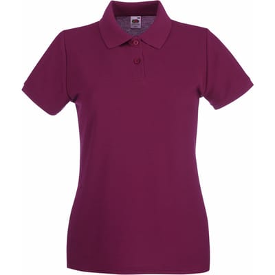 Fruit Of The Loom Vrouwen Dames-Fit Premium Poloshirt Met Korte Mouwen (Bordeaux)