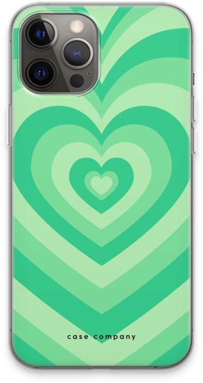 Case Company® - Hoesje geschikt voor iPhone 13 Pro Max hoesje - Hart Groen - Soft Cover Telefoonhoesje - Bescherming aan alle Kanten en Schermrand
