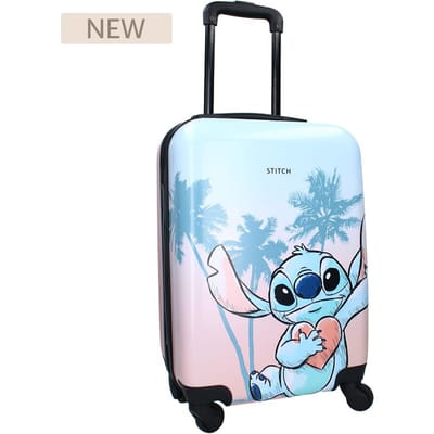 Stitch Ohana Forever - ABS Trolley Koffer - Reiskoffer hardcase - 46 x 33 x 21 cm - 31,9 liter - Roze / Blauw