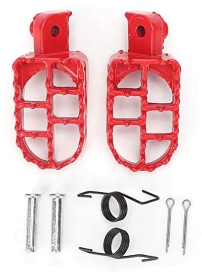 Motorfiets Voetsteunen - Aluminium Voetsteun Set voor Berijder en Passagier - Rood