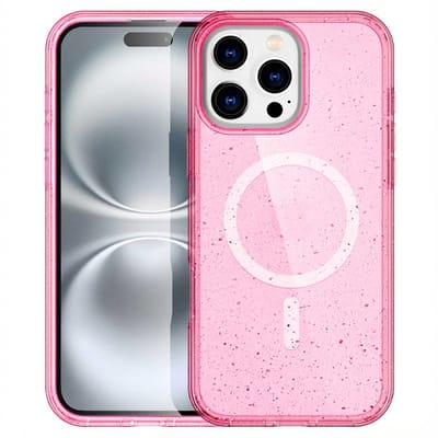 imoshion Hoesje - Geschikt voor Apple iPhone 16 Pro Max - Sparkle Backcover geschikt voor MagSafe - Glitter Roze