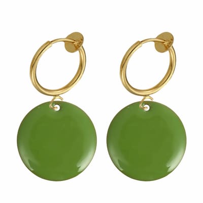 Klem oorbellen- Emaille -groen- geen gaatje- Charme Bijoux