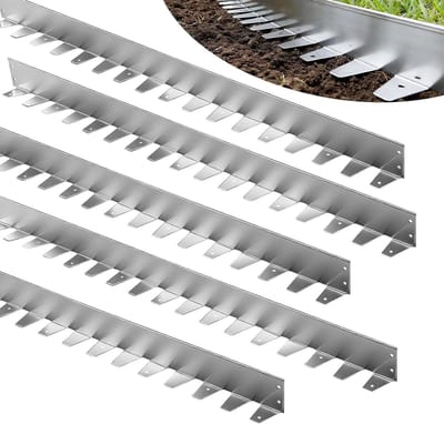 Gazonrand Staal - Bloembedomranding Perkrand - Tuin Afbakenen - Eenvoudige Montage - 5 Meter - Zilver