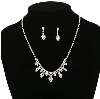 Bruids -ketting -set -Ziva -zilverkleur - Charme Bijoux
