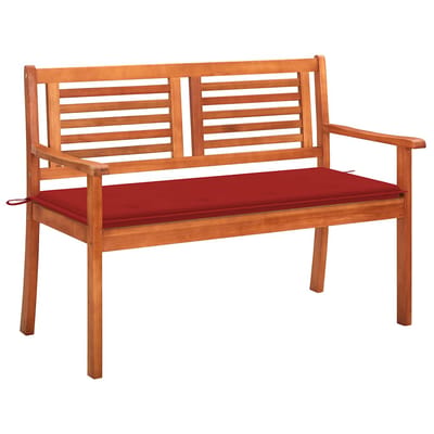 vidaXL - Tuinbank - 2-zits - met - kussen - 120 - cm - massief - eucalyptushout