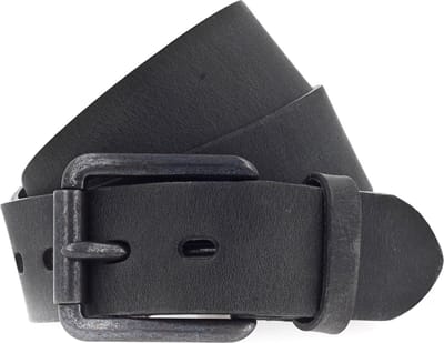 Vanzetti Leren Riem Denim Love 40mm Full Leather Belt W100 Black Zwart