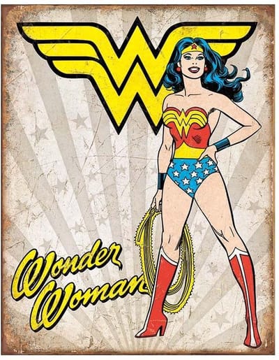 Metalen Retro Bord Wonder Woman