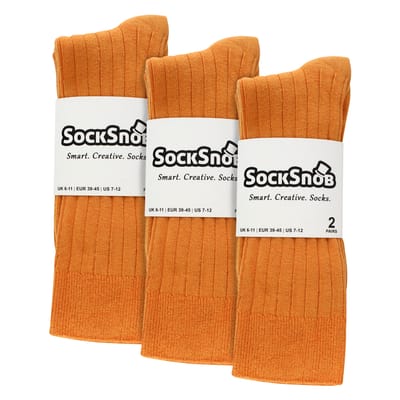 Sock Snob - Heren effen gekleurde katoenrijke geribbelde sokken - 6 paar