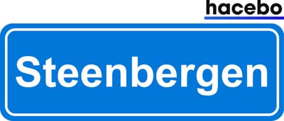 Hacebo - Plaatsnaam Sticker - 29x10 CM - Steenbergen sticker - Verkeersborden sticker - grappige cadeaus - Steenbergen