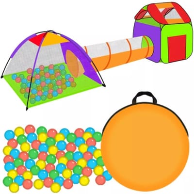Kindertent met tunnel - 200 ballen - speeltent en kindertent - 3 in 1