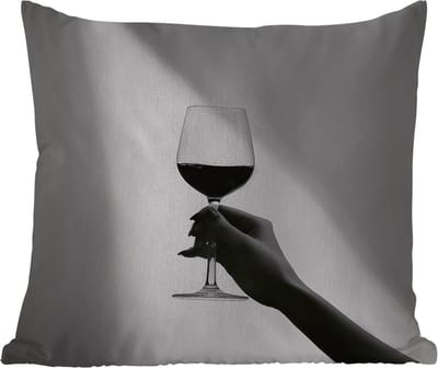 Sierkussen Buiten - Lichtinval - Wijn - Rood - Glas - 60x60 cm - Weerbestendig