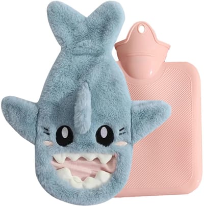 Dailygoods - Golgner Warmwaterkruik met hoes, bedkruik voor kinderen met zachte hoes, 1L warm water fles, met pluche dierhoes en handenwarmerbehoed, rubberen warmwaterzak voor vrouwen, mannen, kinderen