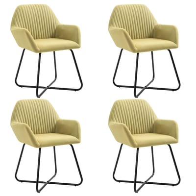 vidaXL Eetkamerstoelen 4 st stof groen