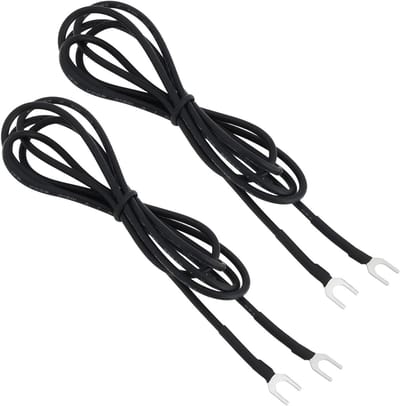 Aarde Draad - Turntable Kabel - Ruis Verminderen - Standaard Fork - 2x 1 Meter - Zwart