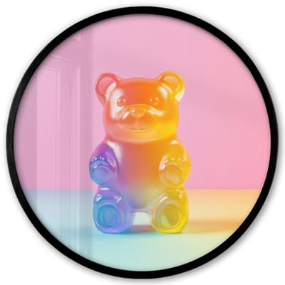 Poster in lijst Rond - Fotolijst 40x40 cm - Posters - Pastel - Snoep - Ronde posterlijst zwart - Decoratie - Wanddecoratie woonkamer - Muurdecoratie slaapkamer