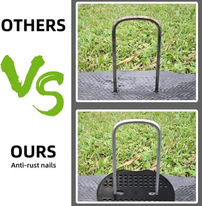 Set van 40 anti-roest grondankers met bufferschijven voor onkruiddoek, 150x40 mm bevestigingsankers voor tuin - gegalvaniseerd