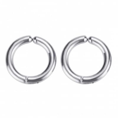 Fake- Oorringen- Geen gaatje nodig- Klem- Zilverkleur- 20 mm- geen gaatje- Charme Bijoux