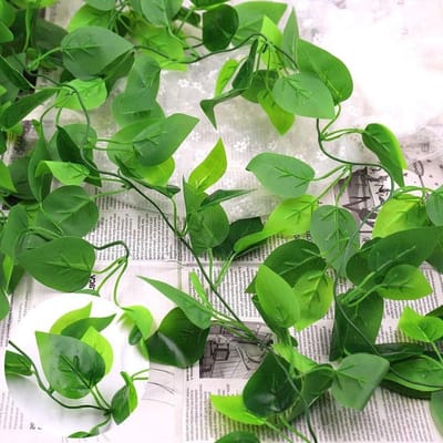 Kunstmatige Klimop Slinger - Hangplant Nep Plant - Muurdecoratie - Natuurlijke Wilgenmand - 3 voet - Groen