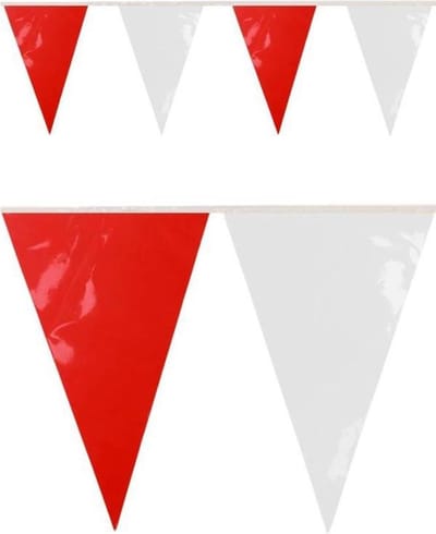 Wefiesta - Vlaggenlijn Rood/Wit 10 meter - WK voetbal 2026 - WK voetbal versiering - WK voetbal outfit - Nederland WK