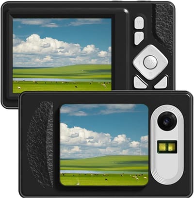 4K Digitale Camera – 48MP Compact Camera met 18x Digitale Zoom – 2.8” LCD Scherm – Anti-Shake – Inclusief 64GB SD Kaart – Voor Kinderen, Studenten en Beginners - zwart