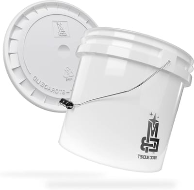 Wasemmer Set - Reinigingsemmer Auto - Auto Poetsen - Extra Stabiel 13L - 30x30x27cm - Wit