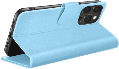 Zanae, Hoesje geschikt voor iPhone 13 Pro Max - Wallet Case & Magneetsluiting, Lichtblauw
