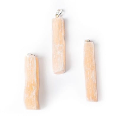 Edelsteenhanger - Oranje Seleniet ruw - 5.5cm
