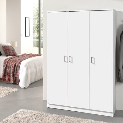 Opbergkast Ray 120cm Met 3 Deuren En 4 Legplanken -wit