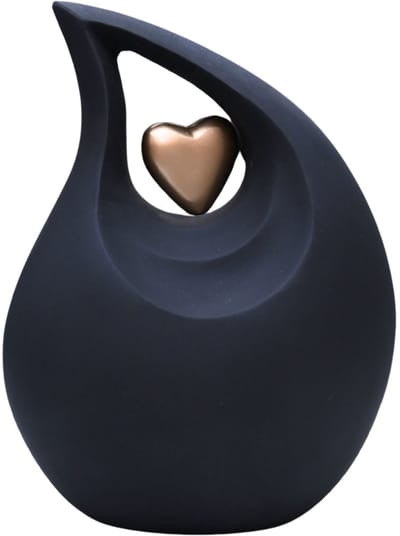 XXL As Urn - 3.5 Liter - Teardrop - Druppel Urn - Crematie Urn - Uniek - Voor Huisdieren of Menselijk As - Crematie As - Decoratie Urn - Black Gold