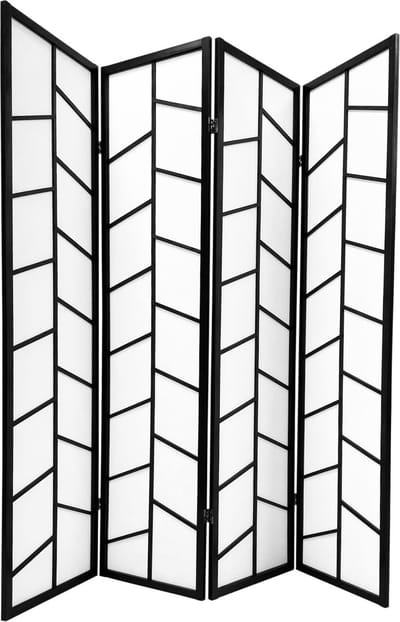 Fine Asianliving Japans Kamerscherm Shoji B180xH180cm Scheidingswand Zwart - Kato