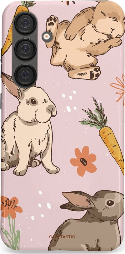 Casetastic Hoesje Geschikt voor Samsung S25 Plus - Stijlvolle Beschermende Duo-layer Case - Hop hop knuffels