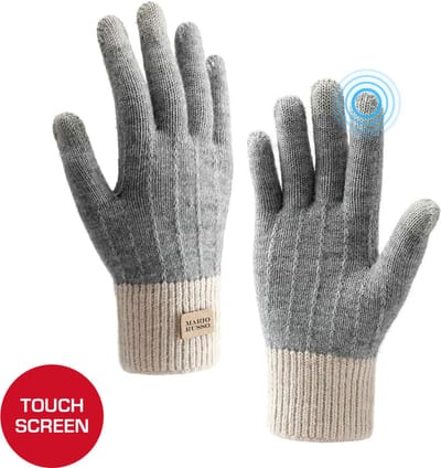 Mario Russo Touchscreen Handschoenen - Handschoenen Dames & Heren - Handschoenen winter - One Size - Grijs