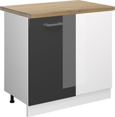 Vicco R-Line Hoekkast – 86 cm, WB Eik Antraciet Hoogglans