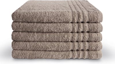 Byrklund Handdoeken 70 x 140 - Set van 5 - 100% Katoen - Hotelkwaliteit - Zacht en Absorberend - Taupe