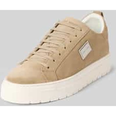 Sneakers van echt leer met logo-applicatie, model 'Suede'