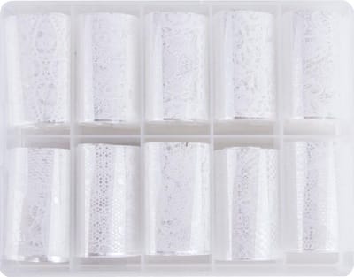 Nagel transfer folie nail art set Floral White (05)
