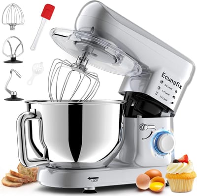 Multifunctionele Keukenmachine 1500 W - 5,5 L - 6 Snelheden - Planetaire Menging - Met Deeghaak en Garde