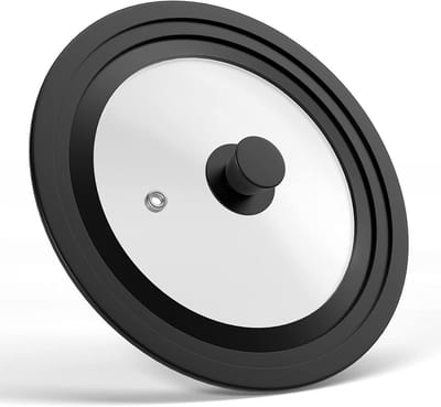 Glazen deksel met stapelbare siliconen rand voor pannen van 28, 30 en 32 cm, hittebestendig en veelzijdig gebruik