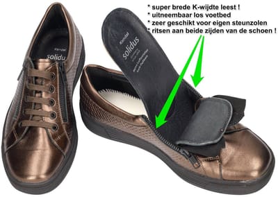 Solidus -Dames - brons - sneakers - maat 41.5