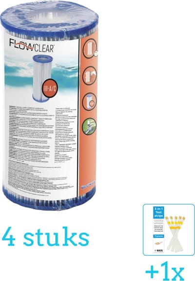 Bestway - Flowclear - Filtercartridge Type III - Volumebundel - Filter - 4-delig