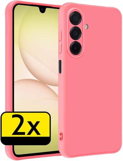 Hoesje - 2 Stuks - Geschikt voor Samsung Galaxy A17 - Sterk & Shockproof - Case Siliconen - Back Cover - Telefoon Hoes - Telefoonhoesjes - Lichtroze
