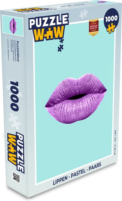 Puzzel Lippen - Pastel - Paars - Legpuzzel - Puzzel 1000 stukjes volwassenen