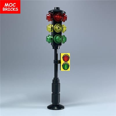5 sets/partij MOC Blokken Verkeerslicht Ideaal Voor Stadsstraat Weg Actiefiguur Bouwstenen Speelgoed Poppen Kinderen Cadeau