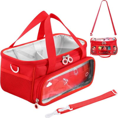 Draagtas Toniebox - Opbergtas Audio - Accessoires Organiseren - Transparant Venster - 25.4 x 15.24 x 14.99 cm - Blauw