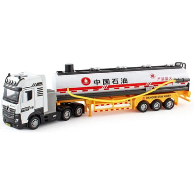 1:50 Schaal Olietanker Vrachtwagen Miniature Auto's Modellen Speelgoed Legering Diecast Deuren Openen Terugtrekmechanisme Voertuig Voor Kinderen Volwassenen Cadeaus