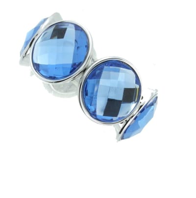 Behave - elastische armband met blauwe stenen - trendy fashion item